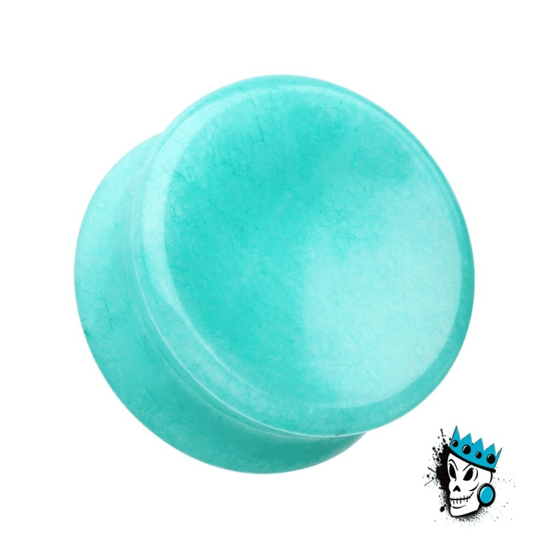 Amazonite Concave Stone Plugs (2 gauge – 1 inch) 2 g