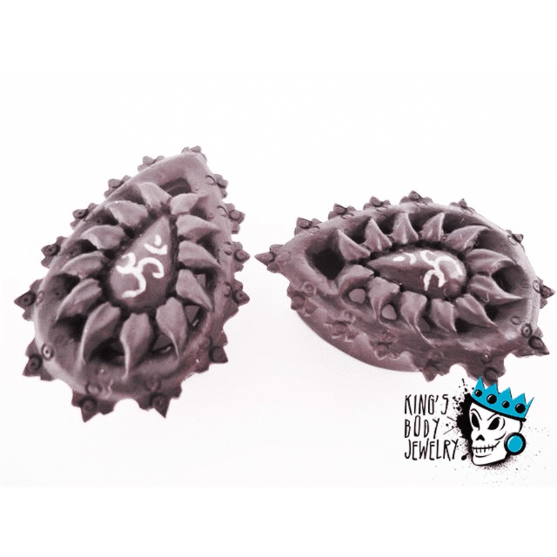 Black Areng Wood Ornate Teardrop Plugs (11/16 inch & 21 mm) 11/16 inch