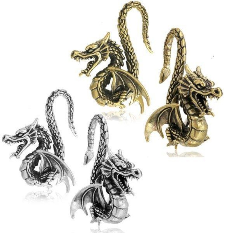 Brass Dragon Ear Weights PAIR Brass (Gold)