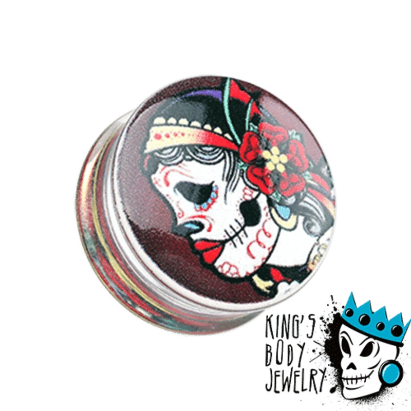 Day of the Dead Gypsy Plugs (2 gauge – 1 inch) 2 g