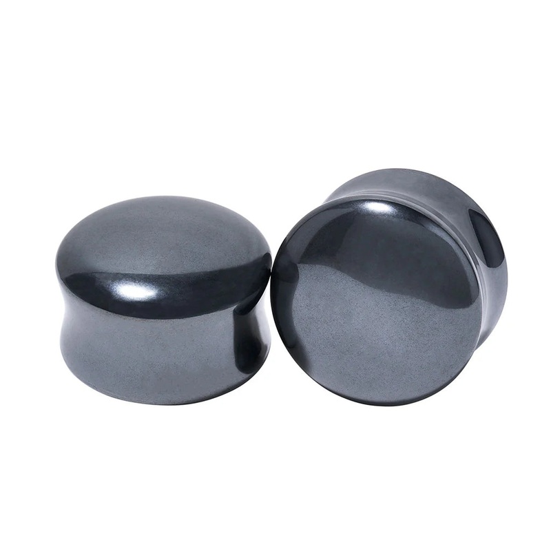 Diablo Organics Hematite Stone Plugs (8 gauge – 1 inch) 8 g