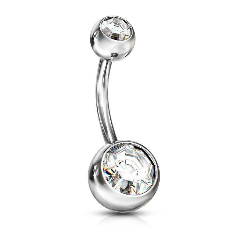 Gem Belly Bar 14G 6mm 5&8mm