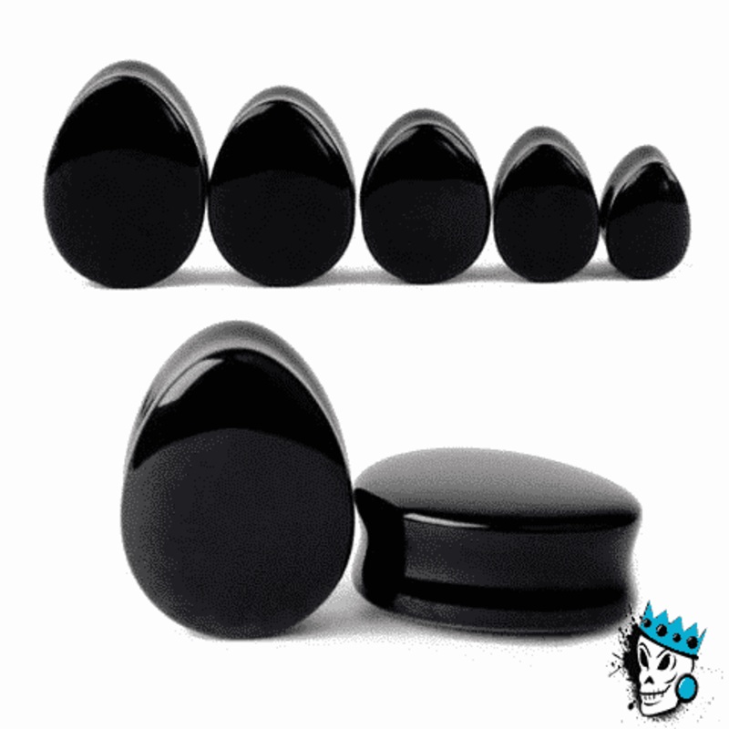 Onyx Teardrop Stone Plugs (0 gauge – 9/16 inch) 0 g
