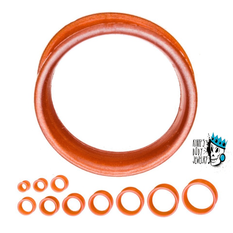 Pearlescent Orange Skin Eyelets (2 gauge – 1 inch) 2 g