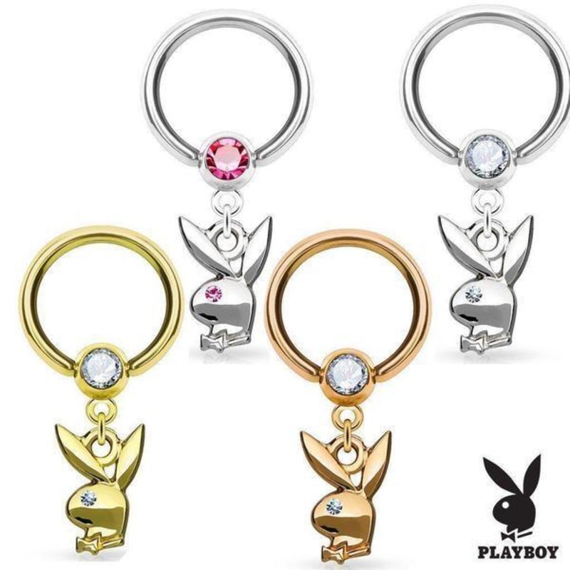 Playboy Captive Ring 16G Clear