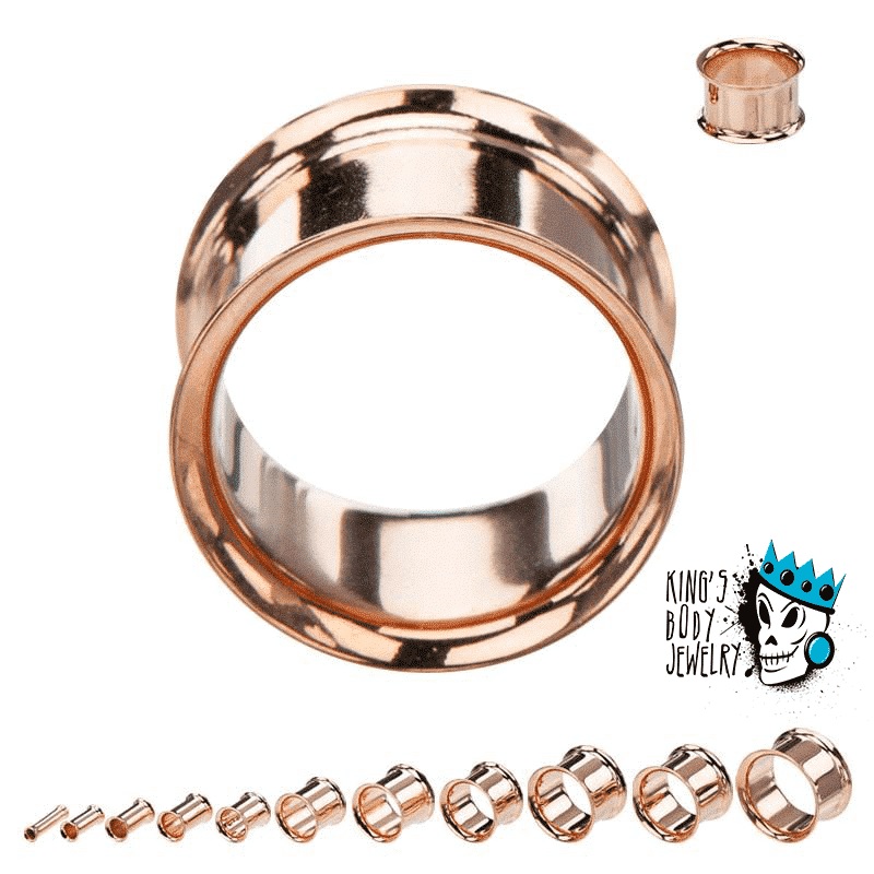 Rose Gold Double Flare Eyelets (8 gauge – 1 inch) 8 g