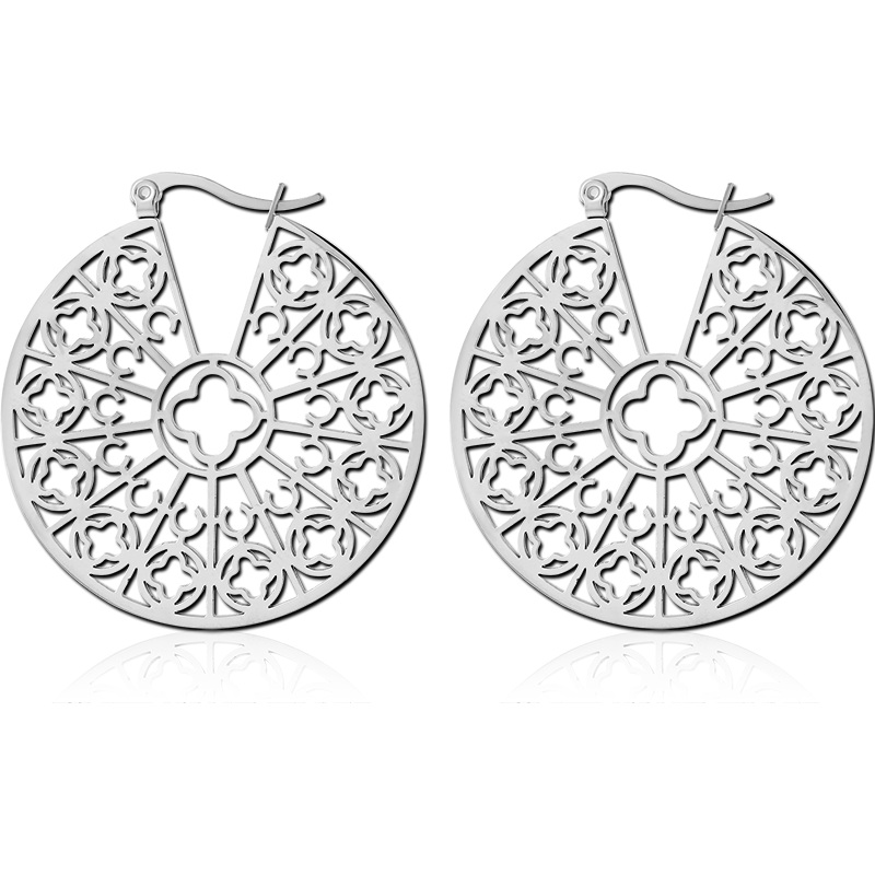 Steel Disc Earring Pair Style 1