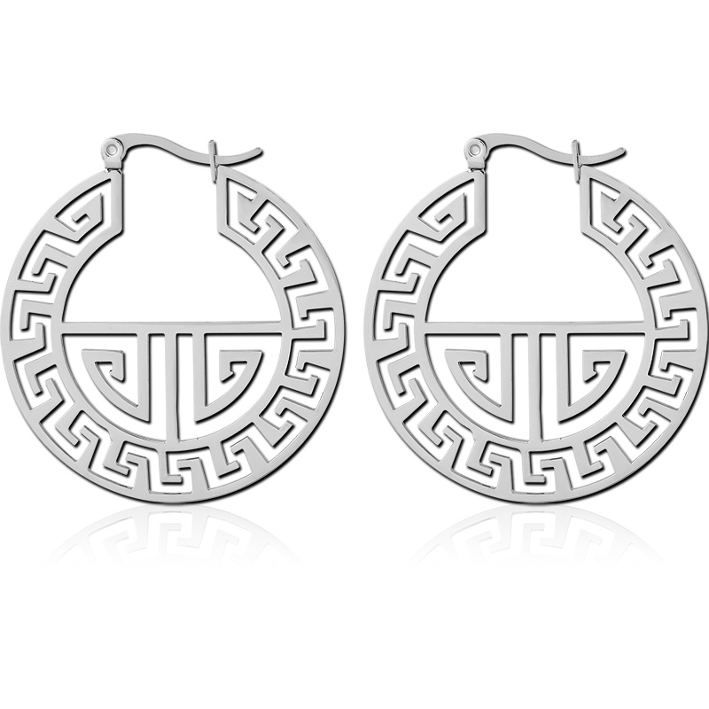 Steel Disc Earring Pair Style 2