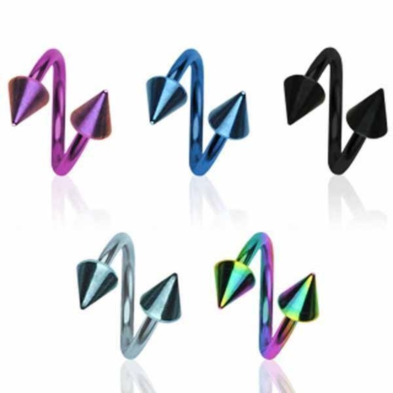Titanium IP Spike Twist 16G 14G 16G Rainbow