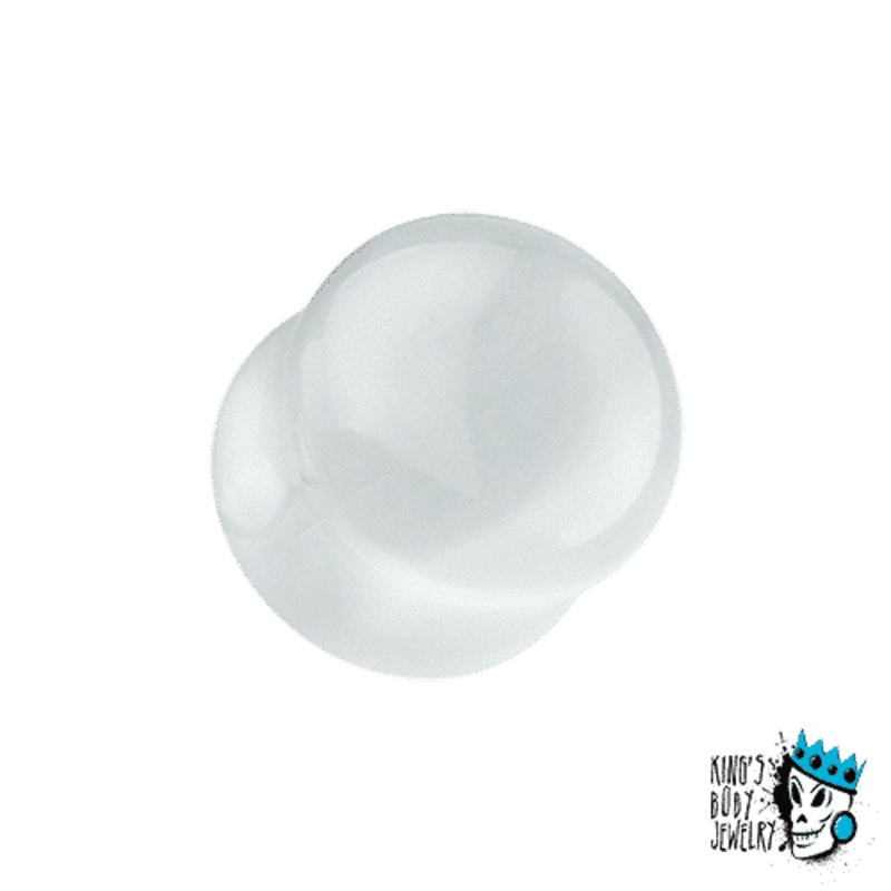 White Cat Eye Marble Stone Plugs (2 gauge – 5/8 inch) 2 g