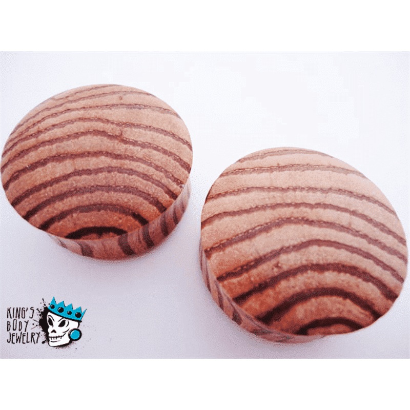 Zebra Wood Plugs – (8 gauge – 5/8 inch) 8 g