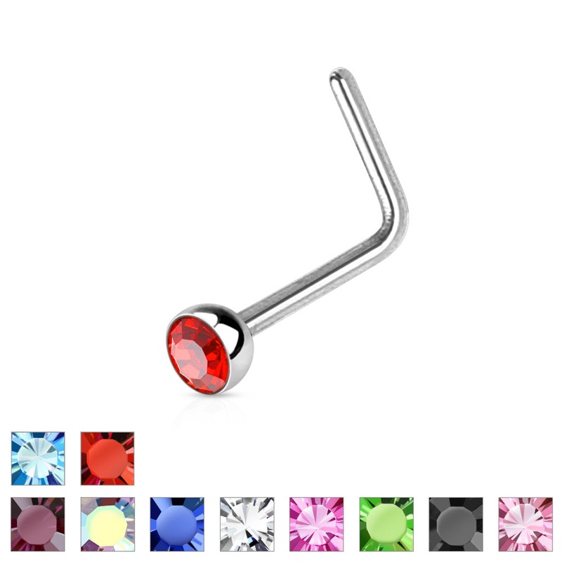 2mm Gem Nose L Bend 22G 20G 18G 20G Clear