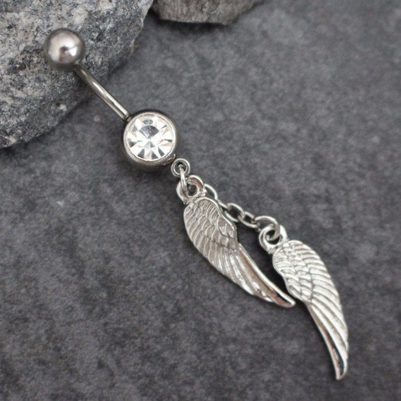 Angelina Angel Wings Belly Button Piercing Ring