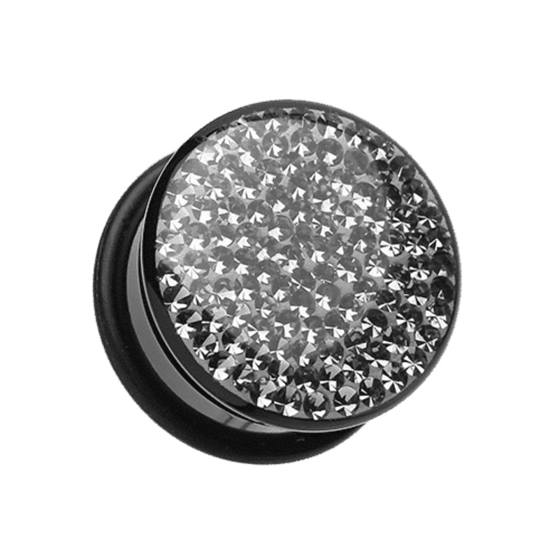 Black Disco Ball Bling Plugs (6 gauge – 1 inch) 6 g