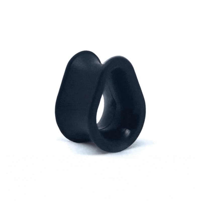 Black KAOS Silicone Hydra Teardrop Eyelets  (00 gauge – 2 inch) 00 g