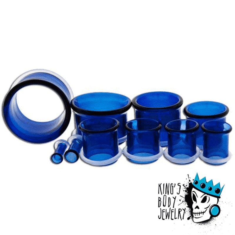 Blue Pyrex Glass Single Flare Eyelets (8 gauge – 1 inch) 8 g