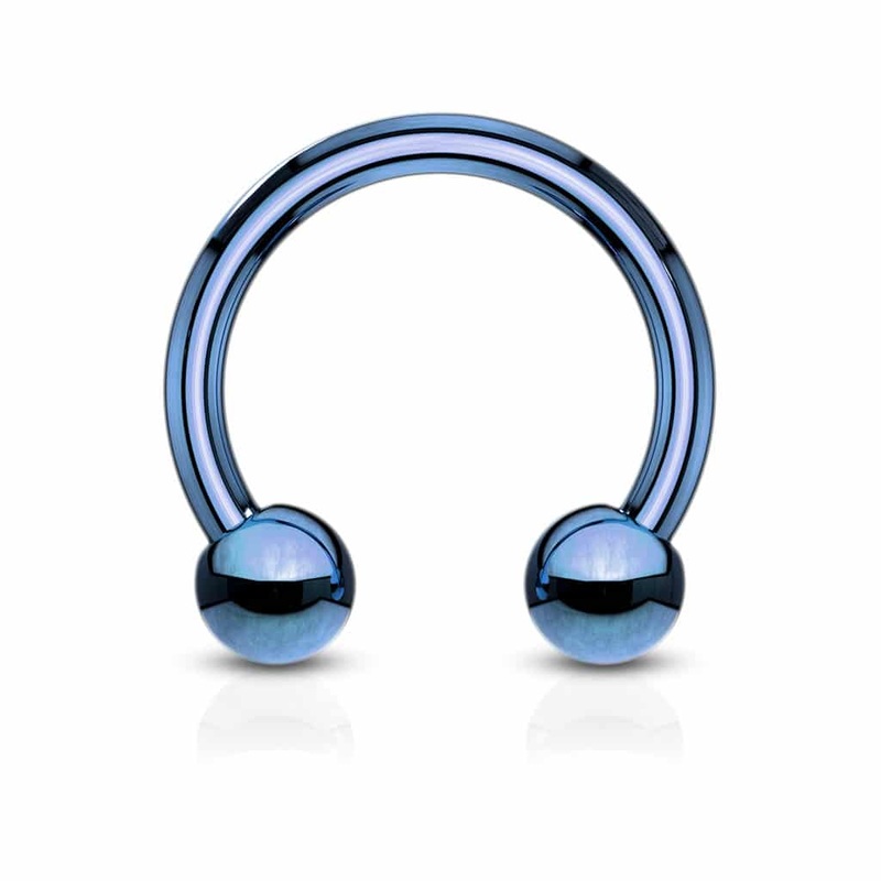Blue Steel Circular Barbells (18 gauge – 0 gauge) 18 g 5/16″