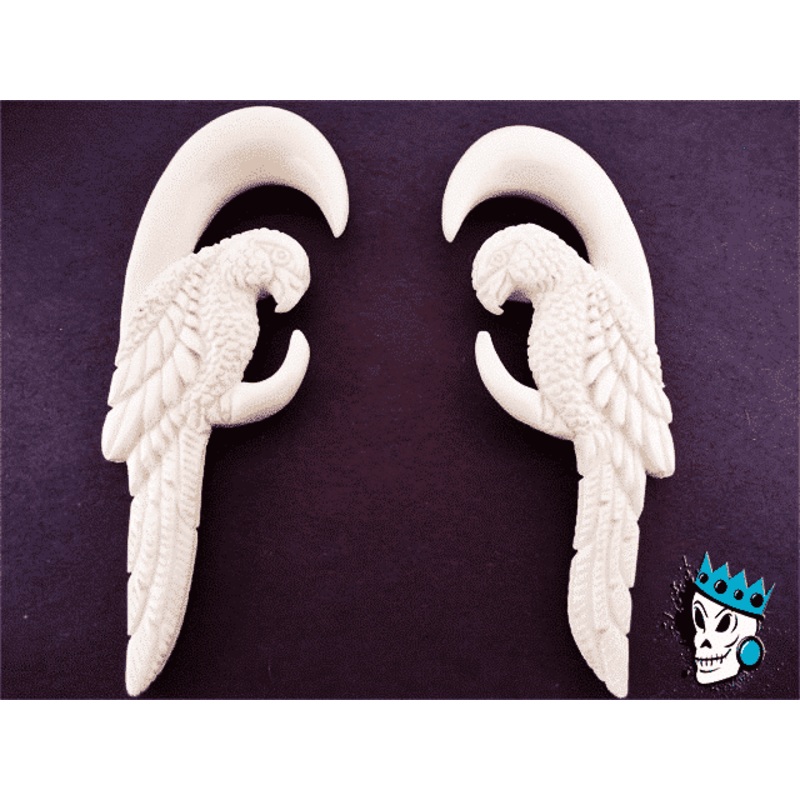 Bone Parrot Hooks (8 gauge – 00 gauge) 8 g