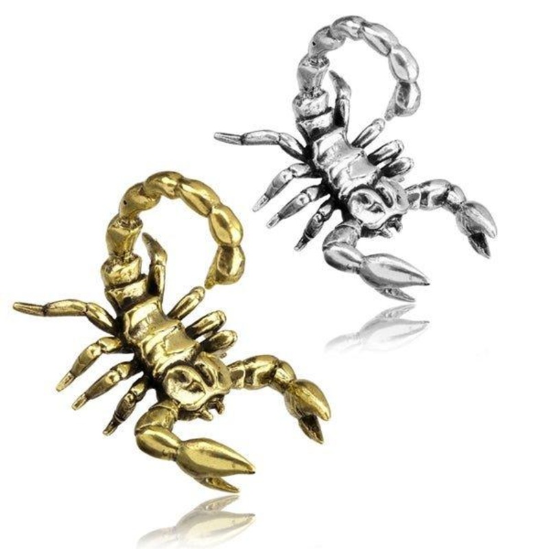 Brass Scorpion Ear Weights PAIR Brass (Gold)