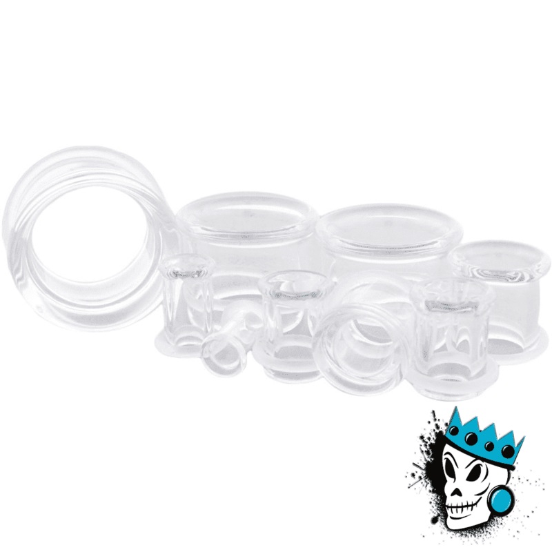Clear Pyrex Glass Single Flare Eyelets (8 gauge – 1 inch) 8 g