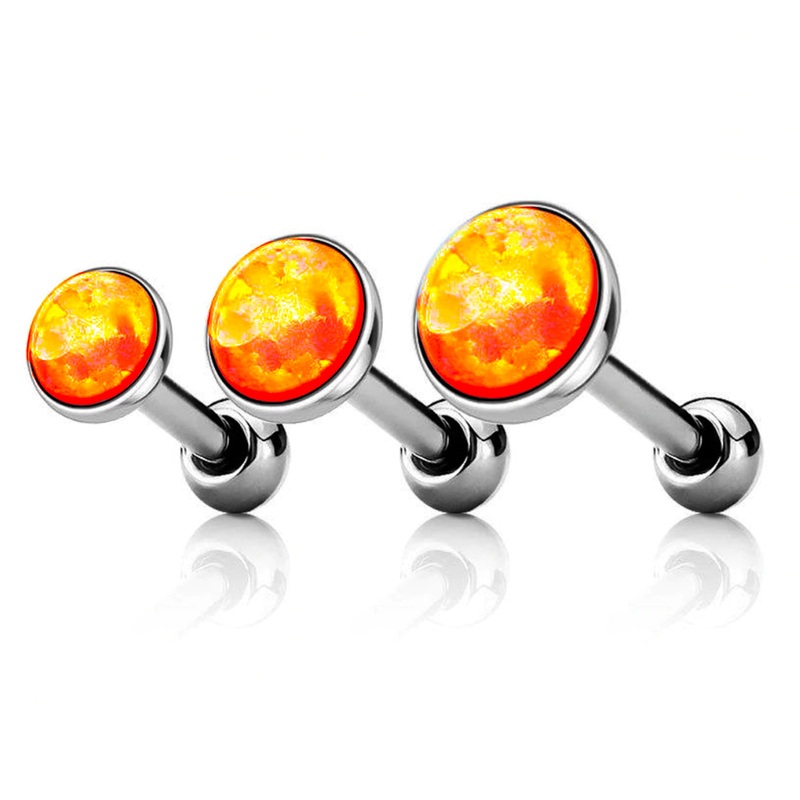 Dazzle Opal Ear Piercing in Fire Orange 5mm Fire Orange