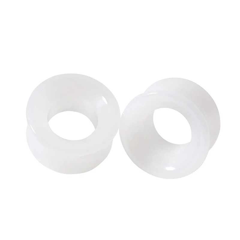 Diablo Organics White Jade Concave Stone Eyelets (00 gauge – 1 1/2 inch) 00 g