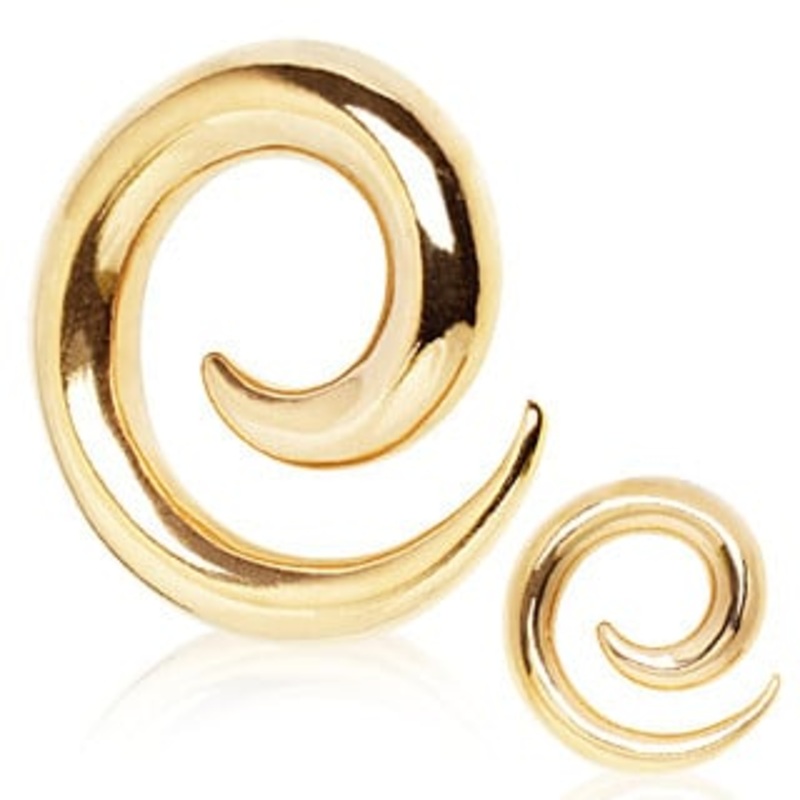 Gold Steel Simple Spirals (14 gauge – 0 gauge) 14 g