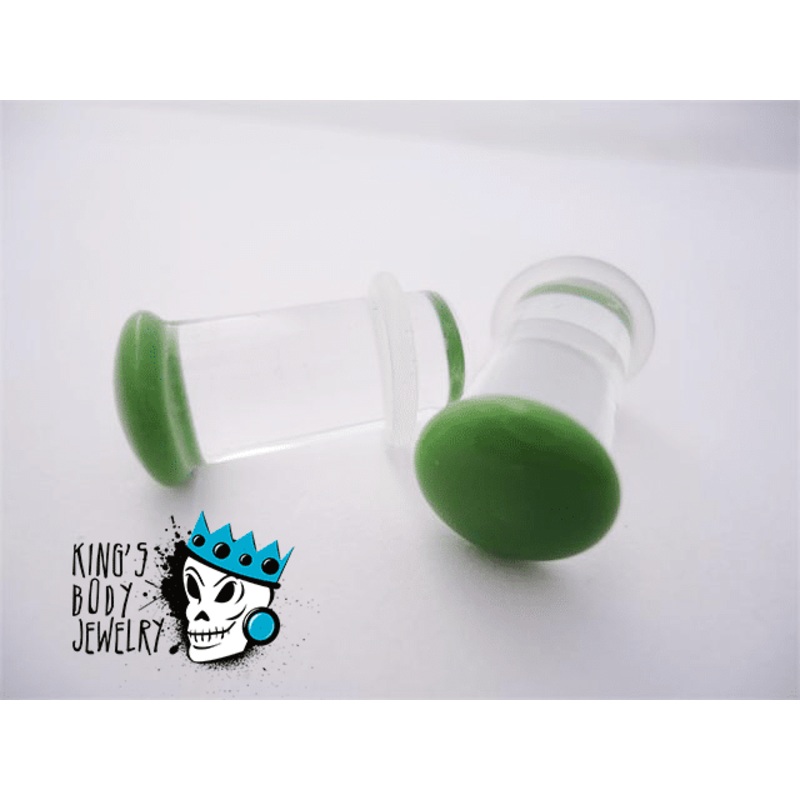Gorilla Glass Green Conch Plugs (8 gauge – 00 gauge) 8 g