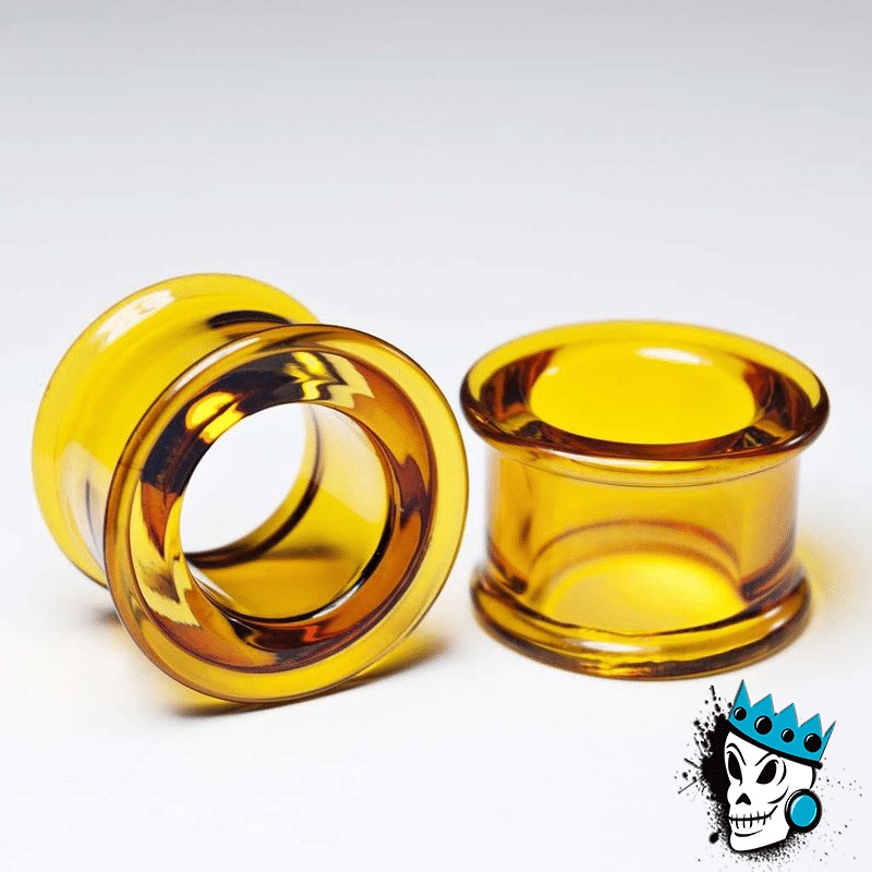 Gorilla Glass Honey Double Flare Tunnels (8 gauge) 8 g