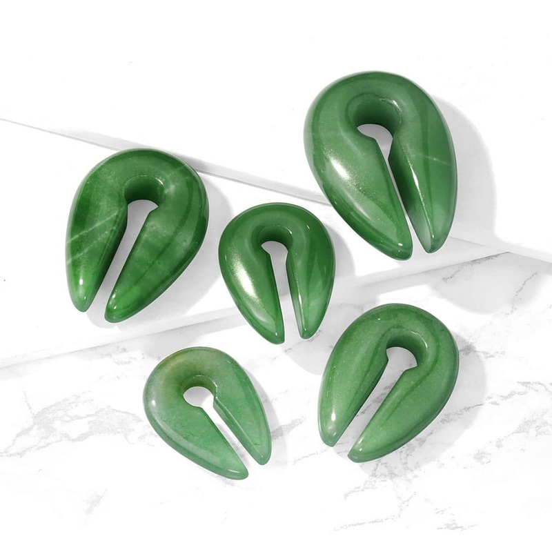 Green Jade Stone Keyhole Weights (0 gauge – 5/8 inch) 0 g