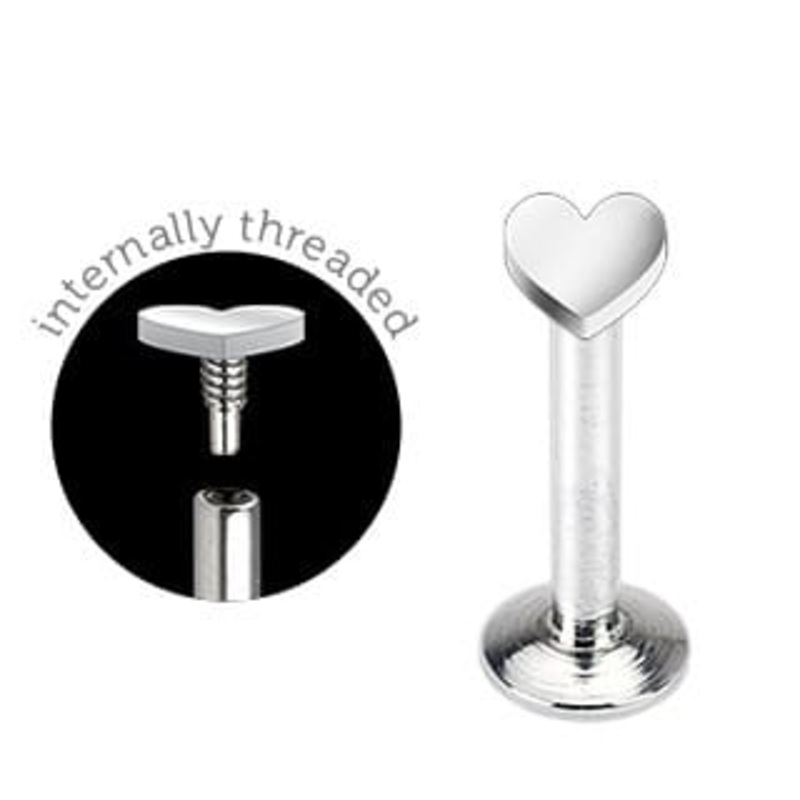 Heart Labret Ring (16 gauge) 5/16″