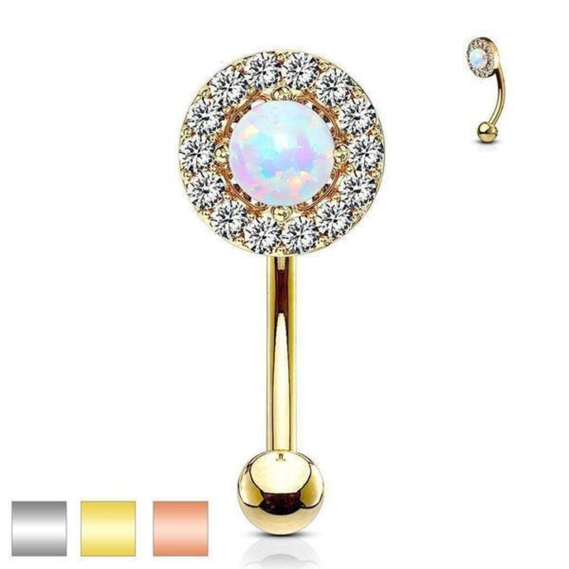 Opal Centre Gem Curve 16G Gold
