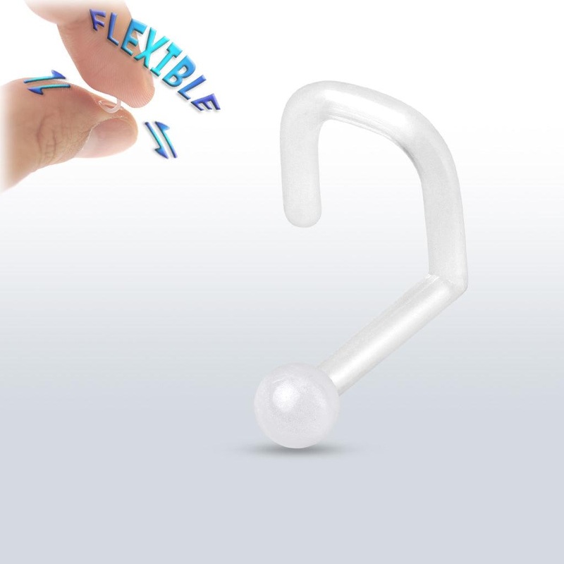 Pair Bioflex Nose Screw Retainer 20G 18G 20G Dome