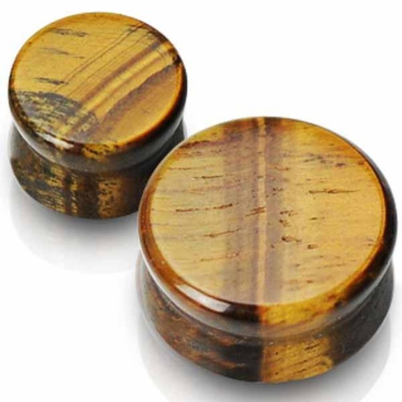Tiger Eye Stone Plug 8G-1″ 3.2mm(8G)