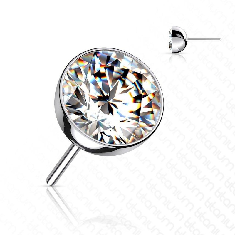 Titanium Threadless Gem Ball End 2mm