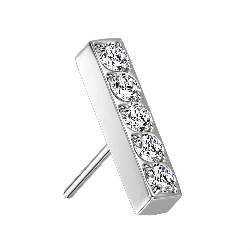 Titanium Threadless Gem Row End