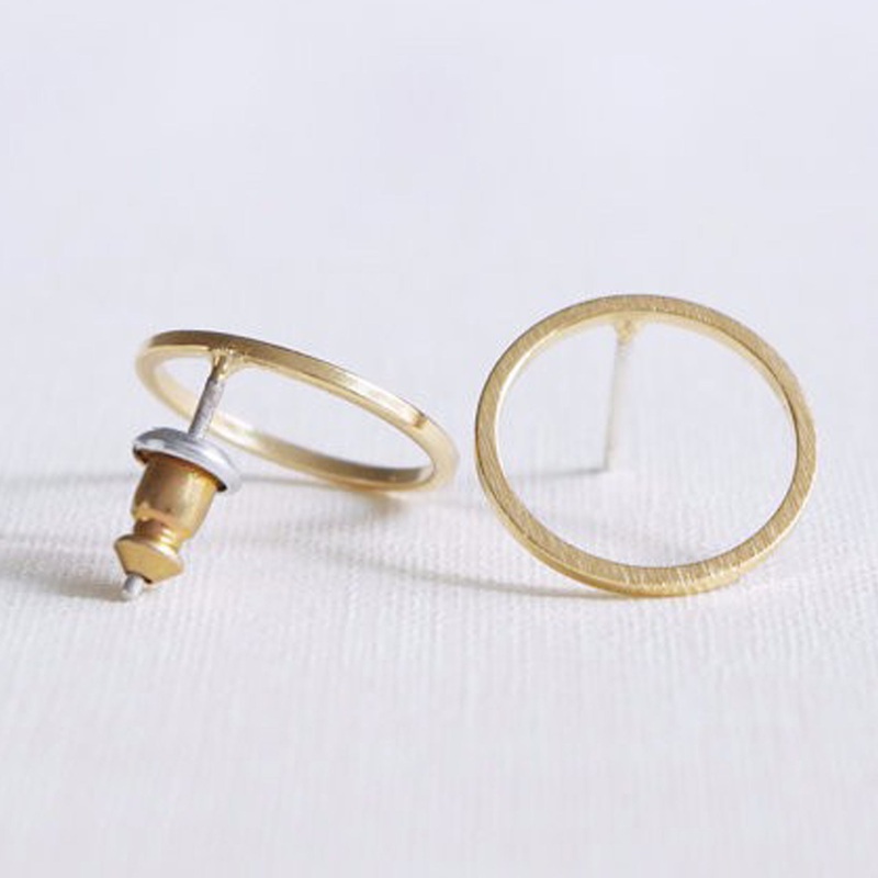 Tori Minimalist Wired Circle Hoop Earring Studs Rose Gold
