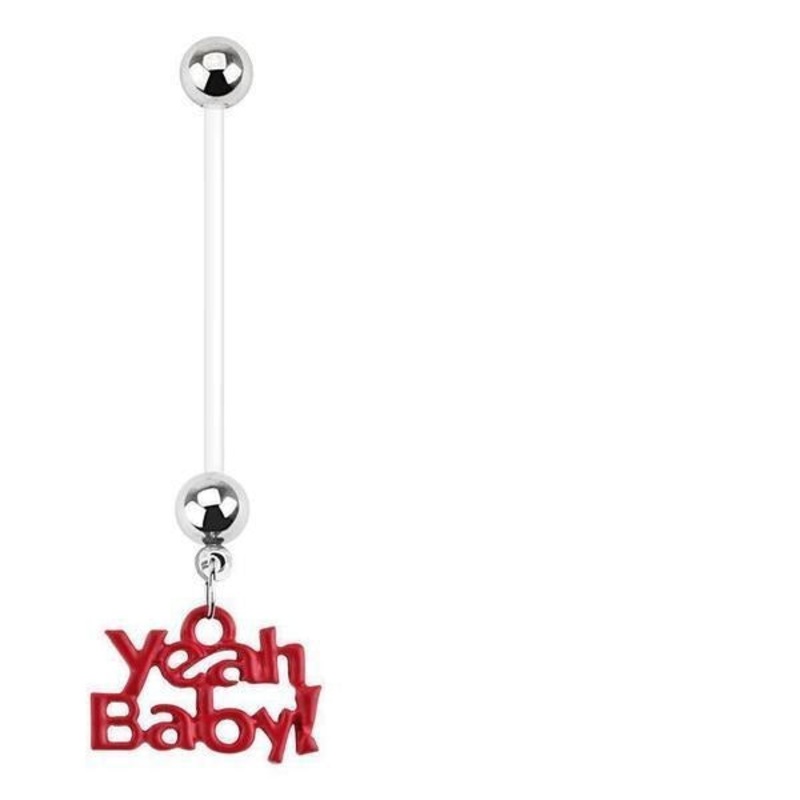 YEAH BABY Pregnancy Belly Bar 14G