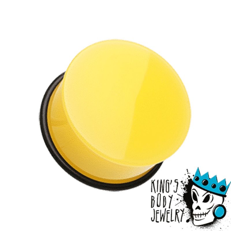 Yellow Acrylic Single Flare Plugs (10 gauge – 1 inch) 10 g