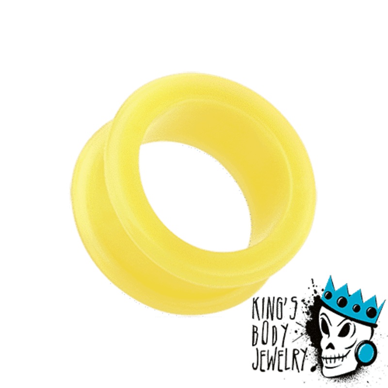 Yellow Silicone Tunnels  (6 gauge – 1 inch) 6 g