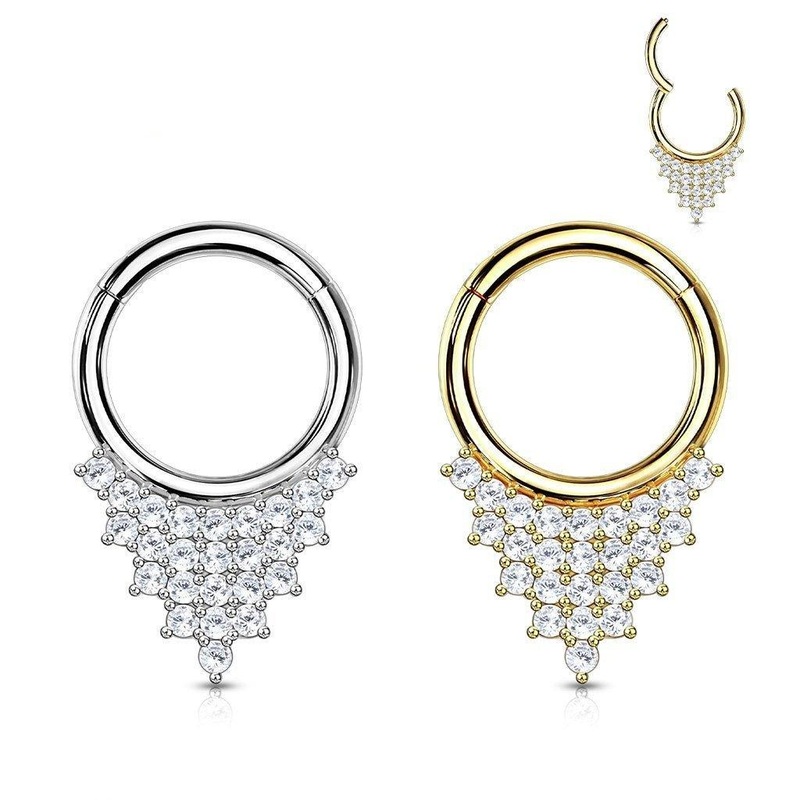 14kt Gold Waterfall Hinged Ring 16G White Gold