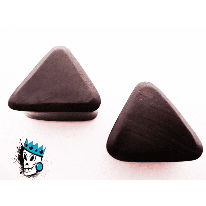 Black Areng Triangle Wood Plugs (9/16 inch) 9/16 inch