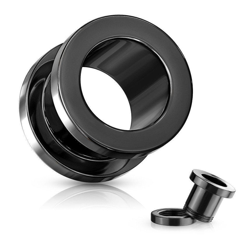Black Screw Fit Tunnel 1.2mm-40mm 1.2mm(16G)