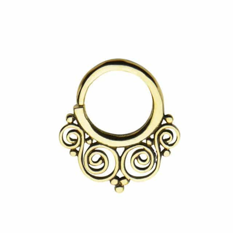 Brass Filigree Septum Ring (14 gauge) 14 g
