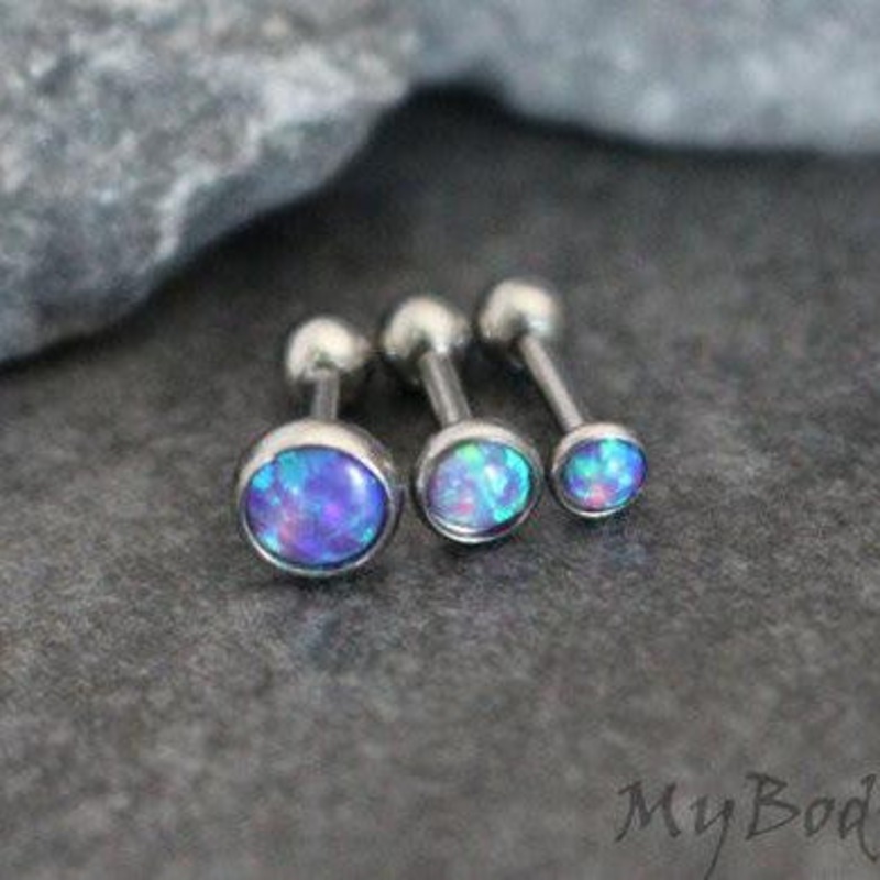 Dazzle Opal Ear Piercing in Lilac Triple Set (5mm, 4mm, 3mm)