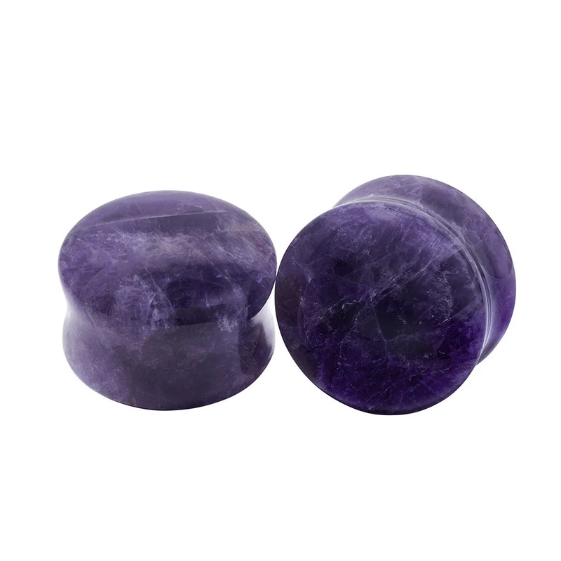 Diablo Organics Amethyst Stone Plugs (8 gauge – 1 inch) 8 g