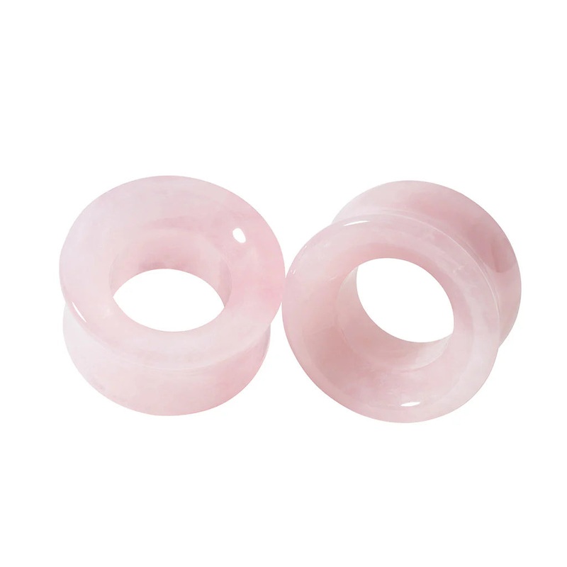 Diablo Organics Rose Quartz Concave Stone Eyelets (1 1/2 inch) 1 1/2 inch