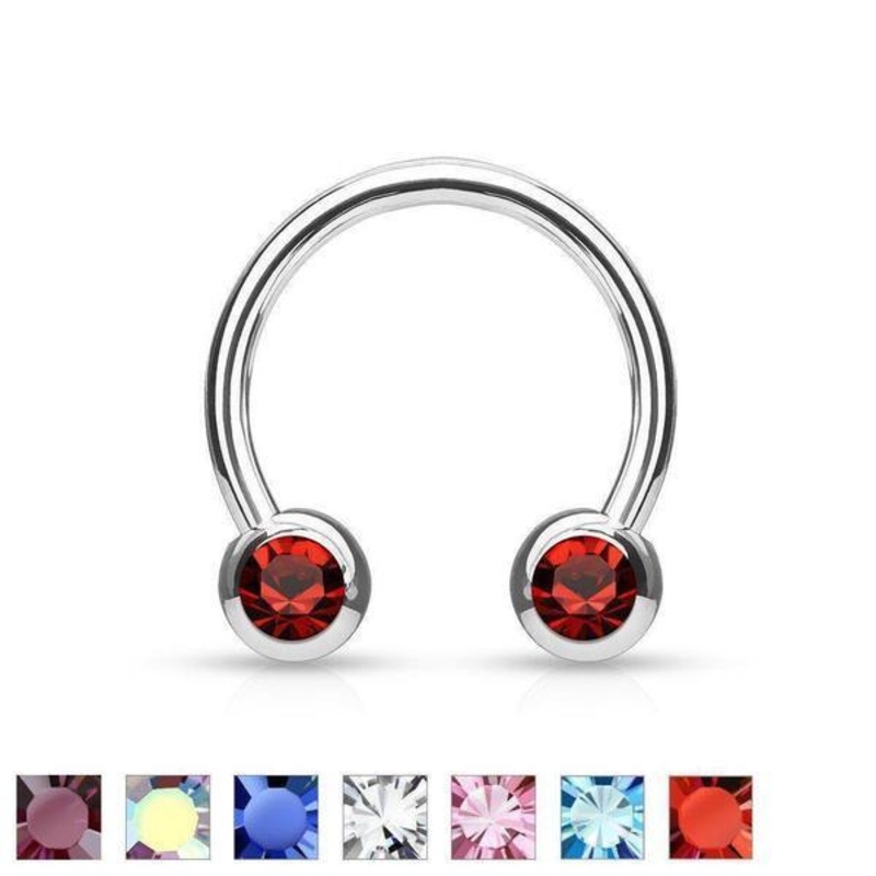 Forward Facing Gem Horseshoe 16G 14G Aqua 16G