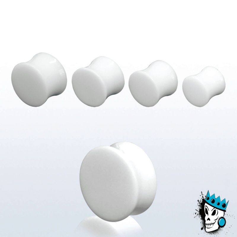 Ivory Convex Stone Plugs (6 gauge – 13/16 inch) 6 g