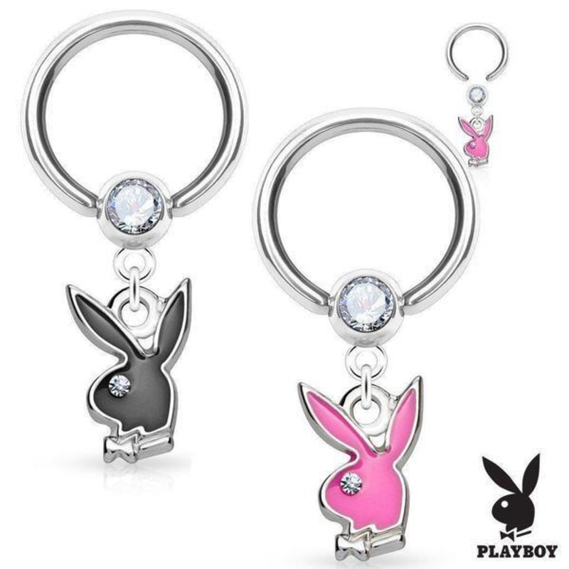 Playboy Epoxy Captive Ring 16G Black